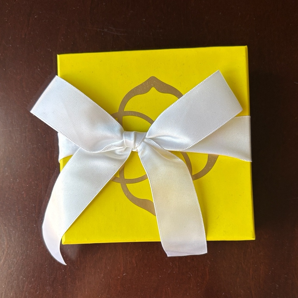 Kendra Scott Gold and Lavender Drop Earrings - Picture 3 of 3